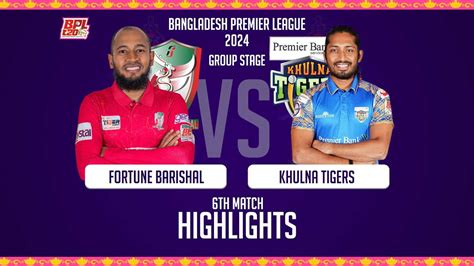 khulna tigers vs fortune barishal match scorecard|Fortune Barishal vs Khulna Tigers, 6th Match, Jan 22, .